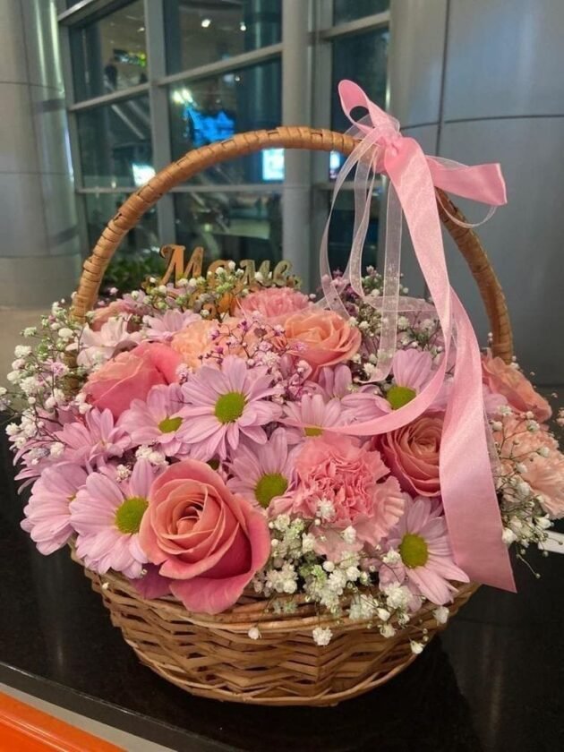 Blush Blossom Basket - Image 2