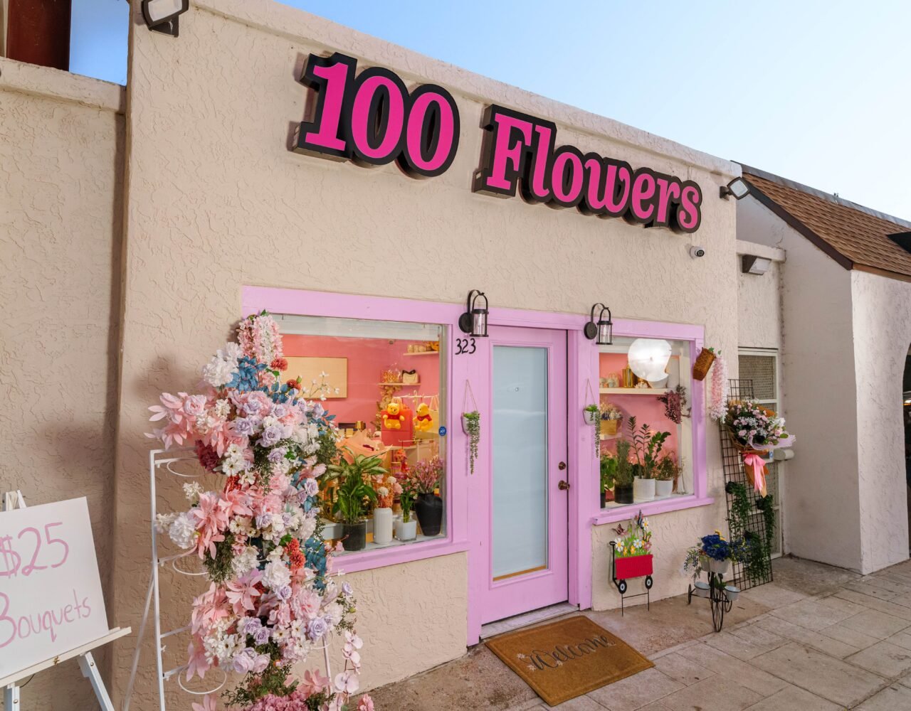 100 Flowers storefront
