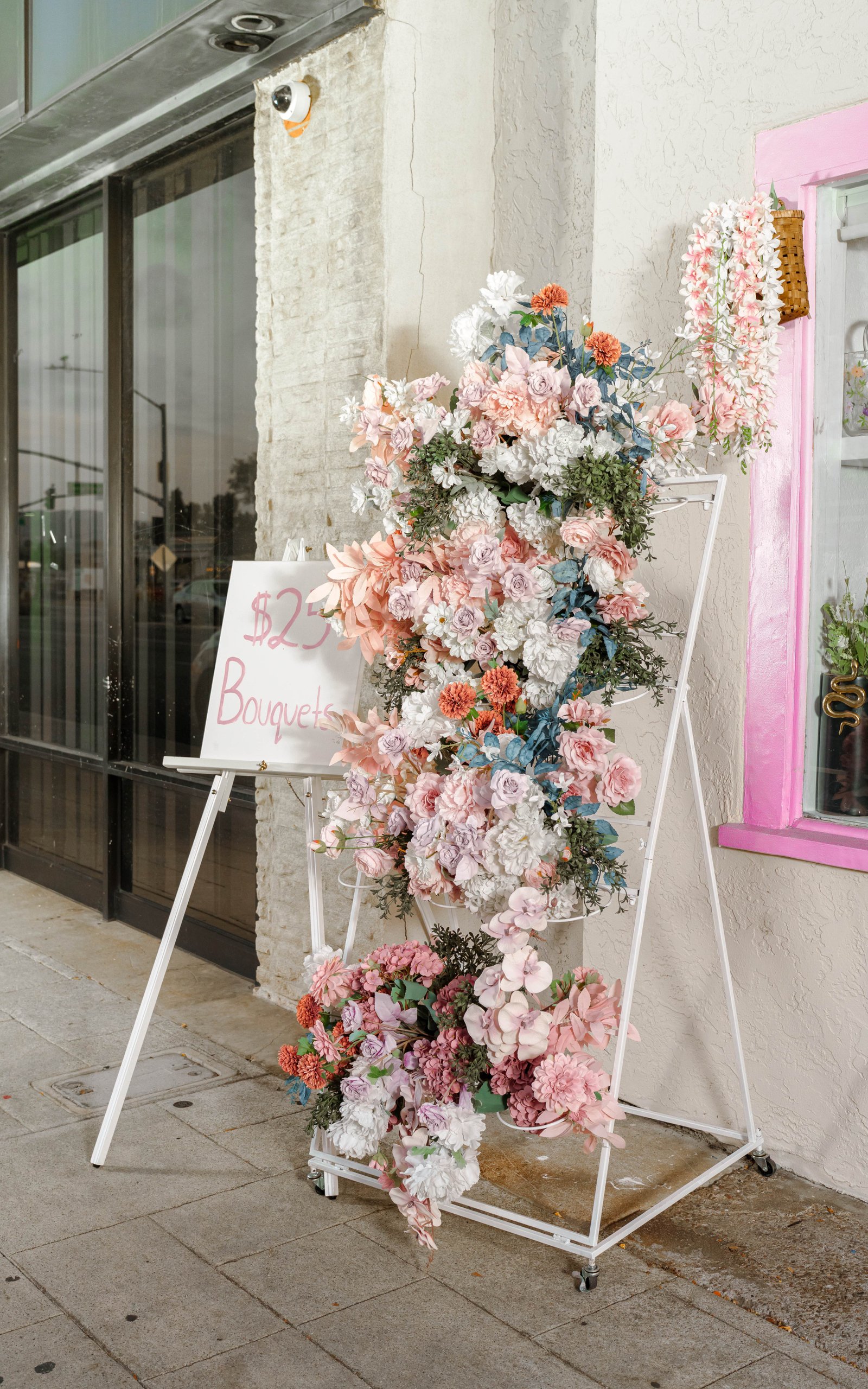 Fresh flower display outside our El Cajon shop